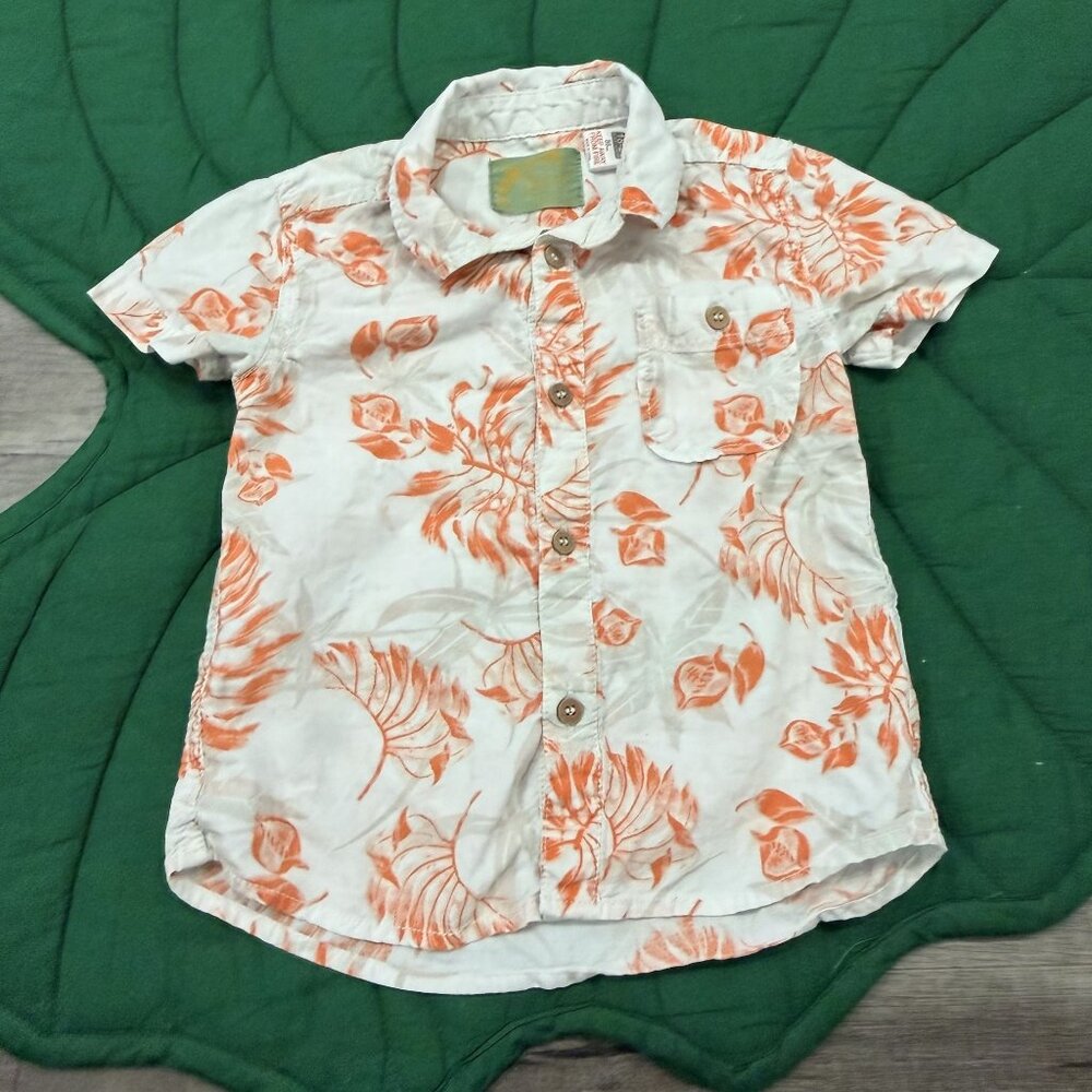 Zara Baby Boy 18-24M Aloha Hawaiian Short Sleeve Button Front Shirt